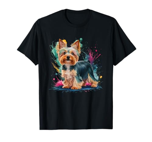 Men Woman Colorful Watercolor Yorkshire Terrier T-Shirt