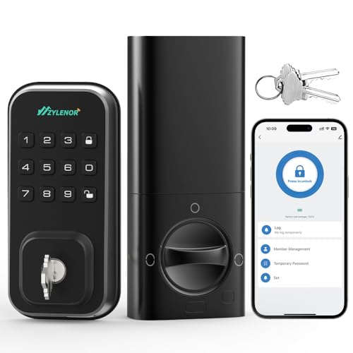 Keyless Entry Door Lock, Smart Lock for Front Door with Digital Keypad, Built-in WiFi Deadbolt, App Remote Control with Easy Installation, Upgraded Battery Life