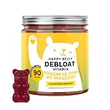 Happy Belly Debloat Vitamin GUT - Aportan 22.500 mg de vinagre de sidra de manzana en todo el programa, vitaminas B6 y B12-90 unidades (3 meses) - Sin Azúcares Añadidos, Vegana – Bears with Benefits