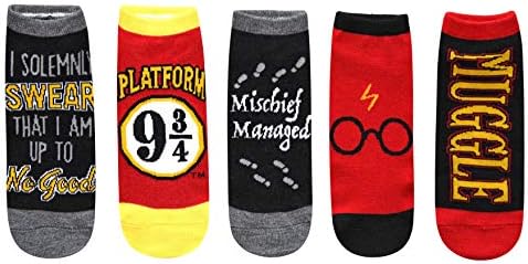Harry Potter Solemnly Swear Muggle Platform 9 3/4 5 Pack Ankle Socks