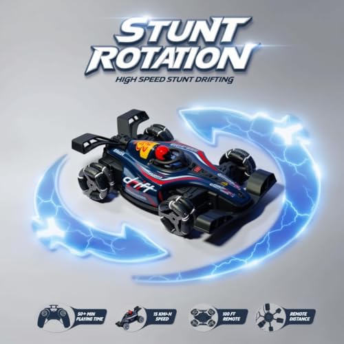 Image of Remote Control Stunt Smoke Car for Kids | Hand Gesture, LED Lights & Music 2.4Ghz 360 Rotation Fast Stunt Car | Rechargeable Off-Road Racing Toy Car for Kids & Adults