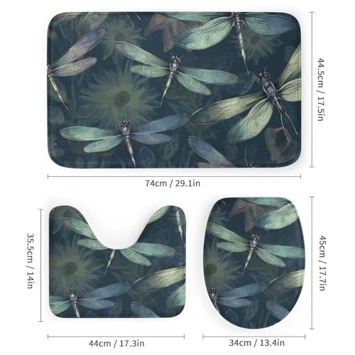 Tapis de douche libellule antidérapant et imperméable pour sol sécurisé