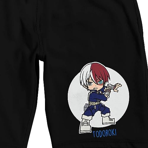 Bioworld My Hero Academia Chibi Todoroki Men's Black Sleep Pajama Shorts2