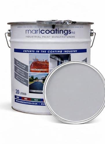 marlcoatings Heavy Duty Durable Polyurethane Concrete Industrial (20L Light Grey) Semi Gloss Floor Paint, Great for Garages, Car showrooms, Factories and Many other uses.
