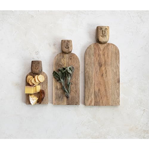 Tabla y Cortaqueso de Madera Mango Tallada a Mano Grande miniatura 3