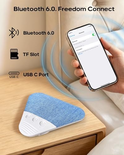 LENRUE Under Pillow Speaker for Sleeping, All New White Noise Bluetooth Pillow Speakers Under Pillow, Auto-Off Timer, Bluetooth 6.0, TF Slot, USB C Powered for Side Sleeper - 5