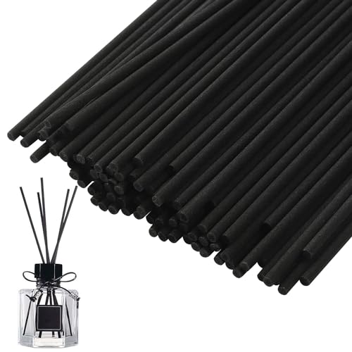 NVTRSD 100 Stück Duftstäbchen 20 cm x 3 mm Rattan-Stäbchen für Raumduft Reed Diffuser (Schwarz)