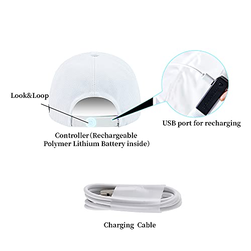 Image of lumisonata LED Cap Fiber Optic Hat EDM Baseball Caps Light Up 7 Colors Glowing USB Charging Hats Rave Accessories for Party