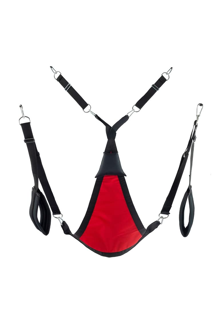 Triangel BDSM - Altalena sessuale, set completo in poliestere con accessori (nero/rosso)