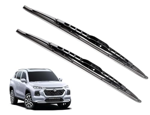 Image of Euro Care Metal Type Wiper Blade Compatibility with Maruti Grand Vitara Windshield Car Wiper Blade Size D-24,P-16