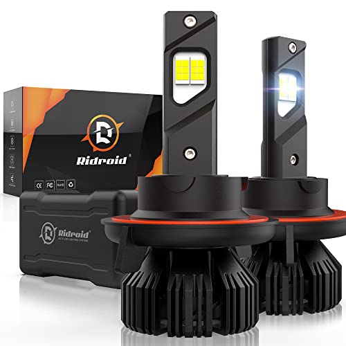 RIDROID 9008 H13 LED Headlight Bulbs, 120W 6000K Cool White Headlight LED Conversion Kit with CANBUS, 12000LM Lumens High Low Beam Headlight, IP68 Fog Light Halogen Replacement(2PCS)