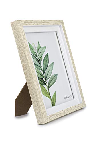 Moldura de fotos de madeira natural para fotos de 13 x 18 cm feita à mão