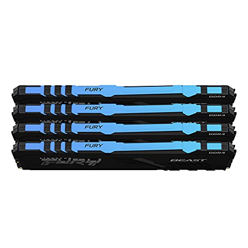 Image of Kingston FURY Beast RGB 64GB (4x16GB) 2666MHz DDR4 CL16 Desktop Memory Kit of 4 KF426C16BBAK4 /64