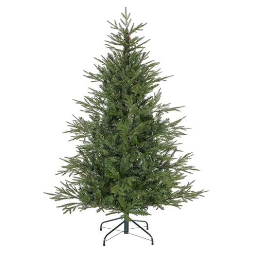 HOMCOM 5ft Artificial Christmas Tree with 1724 Tips, Metal Base, Realistic Hinged Xmas Tree, Easy to Assemble, Green