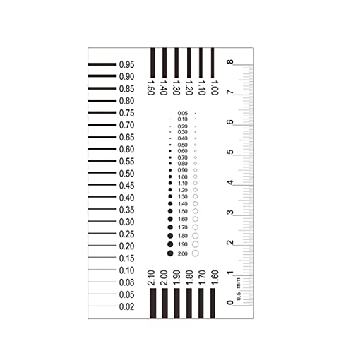 顕微鏡観察 顕微鏡ステインカード、点ゲージ、ワイヤーゲージ、透明フィルム定規、汚れクラックコントラスト定規(06-3)