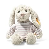 Steiff Kuscheltier Hase Hoppie, Süßes Stofftier, Jungen, Mädchen & Babys ab 0 Monaten, lange Ohren, 26 cm klein, Soft Cuddly Friends Hase mit T-Shirt, 080975