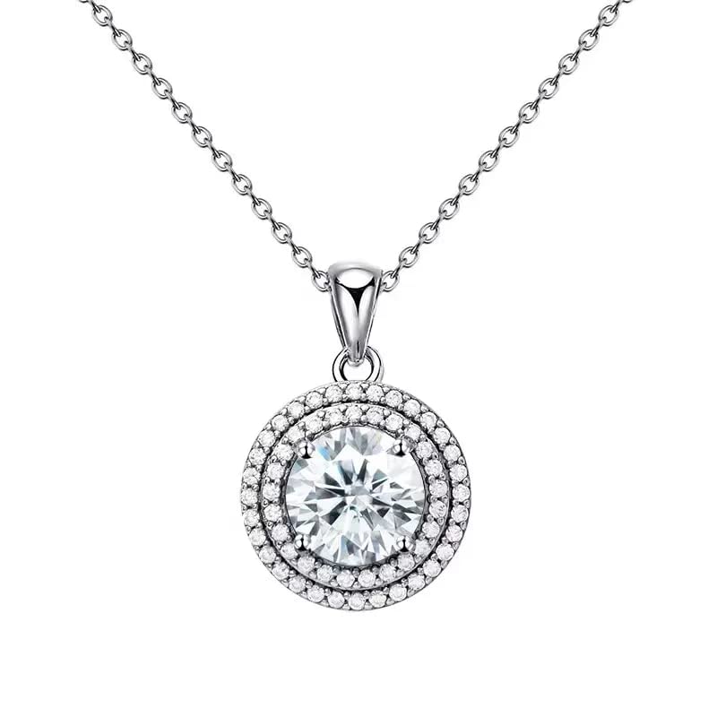 Collier moissanite argent 925 bijou lumineux pour toutes vos soirées
