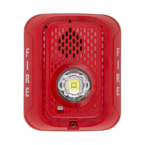 System Sensor P2RLED L-Series Indoor 2-Wire LED Horn Strobe, Wall-Mount, Marked FIRE, Red; Electrically Compatible with Legacy SpectrAlert, SpectrAlert Advance and L-Series Devices