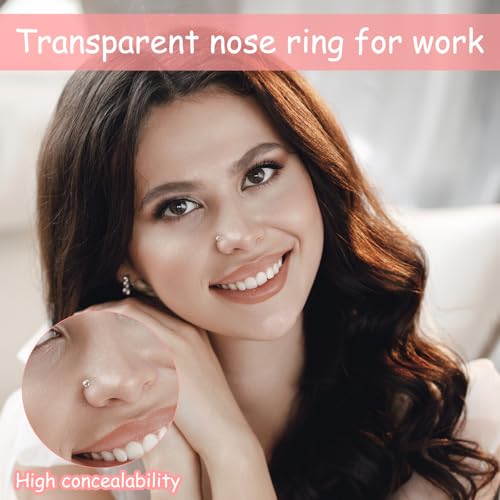 36 Stück Piercing Retainers Klar Lippenpiercing, Flexibel Hufeisen Septum Nasenring, Acryl Nasenstecker Bauchnabelring Zunge Septum Augenbraue Brustwarze Lippe Labret Tragus Knorpel Schmuck