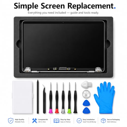 Image of A2681 Replacement Screen 13.6 inch for MacBook Air M2 2022 Full LCD(Starlight) | Model: EMC 4074, 13.6 inch,2560x1664,Full Display Assembly, Fix Kit, Installation Guide