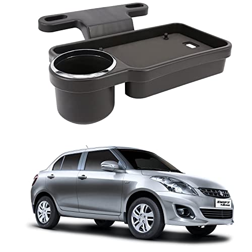 Image of Oshotto (FT-04) Foldable Car Auto Headrest Rear Back Seat Table Drink Food Cup Tray Holder Compatible with Maruti Suzuki Swift Dzire Old - Black
