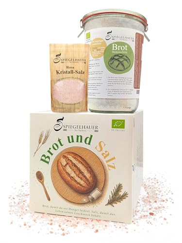 B&auml;ckerei Spiegelhauer Bio Brot und Salz Geschenk zum Einzug I Einweihungsgeschenk Wohnung Geschenk zum Einzug Geschenkset