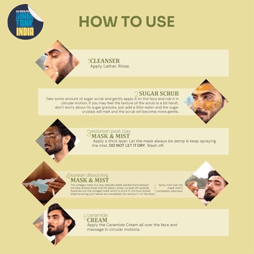 Image of Mintree Olive Brightening Home Facial Kit for De-Tan, Skin Radiant Glow & Intense Hydration with Korean Sheet Mask Collagen and European Peat Clay | Anti-Aging Skincare Facial kit for men for Glowing Skin