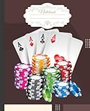  Poker King Queen Card Casino Chip Gambling Notebook: Wide-Ruled, 7.5 x 9.25, 120 Pages, For kids, teens, and adults, Card Games, Poker