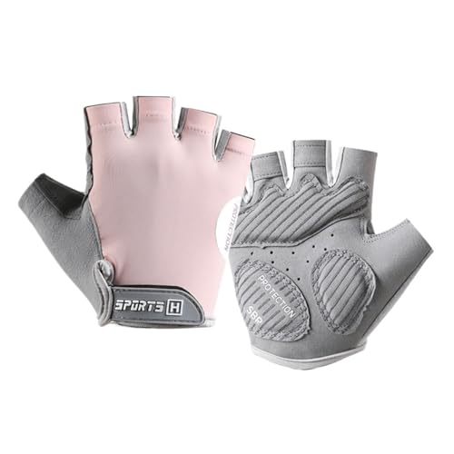 REEYUILOF Guantes Deportivos Antideslizantes Transpirables for Bicicletas de Spinning, Equipo de Fitness, Entrenamiento al Aire Libre, Ciclismo Resistente al Desgaste(Pink,L)