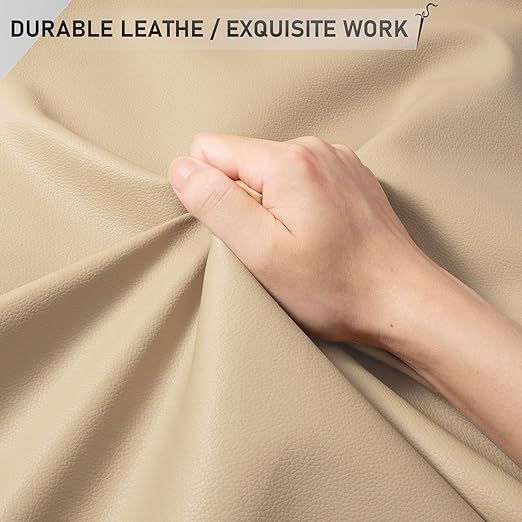 IMUU Self-Adhesive Leather Repair Patch Durable Leather Sheet for Sofa, Couch, Furniture, Car Seats and Jackets Waterproof DIY Upholstery Repair Tape (Khakhi) 1