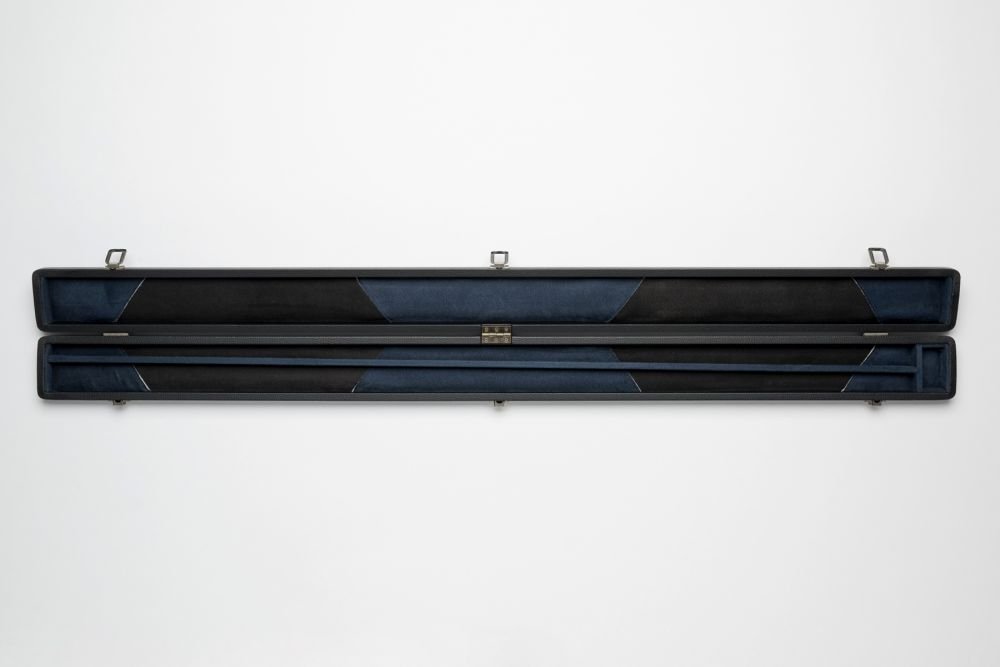 Snooker-Koffer Pro für Snooker-Queues mit 3/4-Teilung, aus Kunstleder mit Kreidefach und Raum für eine Extension