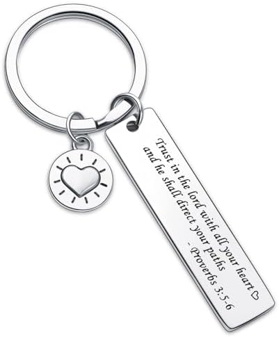 7RVZM Chaveiro com versículo bíblico, chaveiro de fé, presente de...