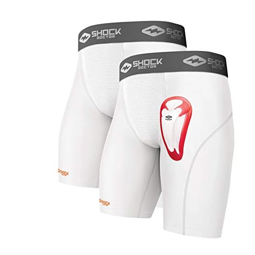 Shock Doctor (2 Pack) Compression Shorts Briefs with Bio-Flex Protective Cup. Men’s / Youth Baseball, Hockey, Softball, Lacrosse, Football, Soccer etc.