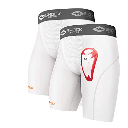 Shock Doctor Youth Compression Shorts with Cup and Cup Pocket for Boys (Baseball, Hockey, Softball, Lacrosse, Football, Soccer)