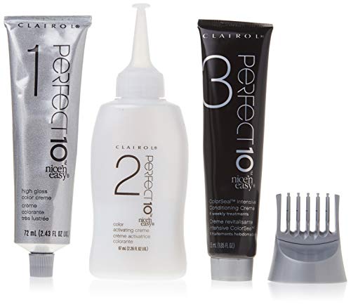 Clairol Nice'n Easy Perfect 10 Permanent Hair Dye, 4 Dark Brown Hair Color, 1 Count