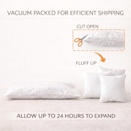 Image of STITCHNEST Premium Fiber Filled Cushion Inserts Set of 5 (12x12 Inches) | Soft Square Pillow Fillers for Sofa, Car, Bed & Home Decor | White