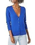 Amazon Essentials Women's Lightweight V-Neck Cardigan Sweater (Available in Plus Size), Bright Blue, Large