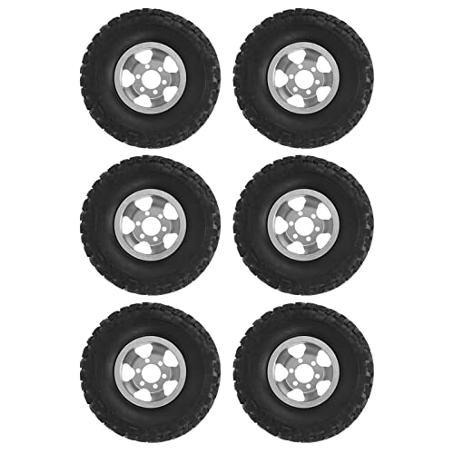 RC-Autoreifen und Abriebfeste RC und -Reifen für WPL C14 C24 C34 C44 B14 B24 B16 B36 RC Truck (Silber)