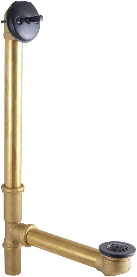 Kingston Brass DTL1160MB 21" Trip Lever Waste and Overflow with Grid, Matte Black