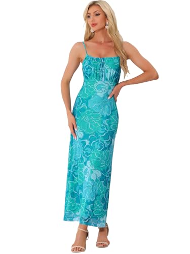 Robe florale bohème Allegra K sans manches à bretelles pour femme