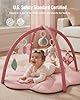 Blissful Diary Baby Play Gym Mat, Tummy Time with 6 Detachable Toys for Sensory & Motor Skill Development, Baby Activity Mat for Girl Boy Newborn Essentials Shower Gift, Pink Floral #5