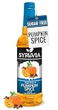 Syruvia Sugar Free Coffee Syrup, Pumpkin Spice Flavored Syrup for Drinks, Lattes, and Desserts – 25.4 fl oz