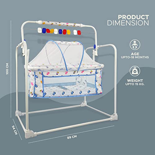 Image of NHR Baby Cradle with Mosquito Protection Net for Comfortable Sleep- Cradle, Baby Jhula, Baby Palna, Hammock, Baby Crib, Baby Cot, Baby Swing for 0 to 2 Years, Sleeping Palna for Babies (Pink)