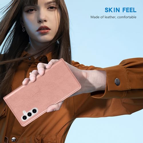 Image of ZZXX for Galaxy S23 FE Wallet Case Strong Magnetic 6.4 inch,Rose Gold