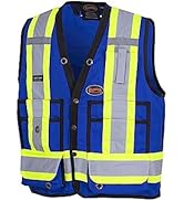 Pioneer Hi Viz Surveyor's Safety Vest - Engineer Style - Snap Front - Breathable- Royal Blue - V1...