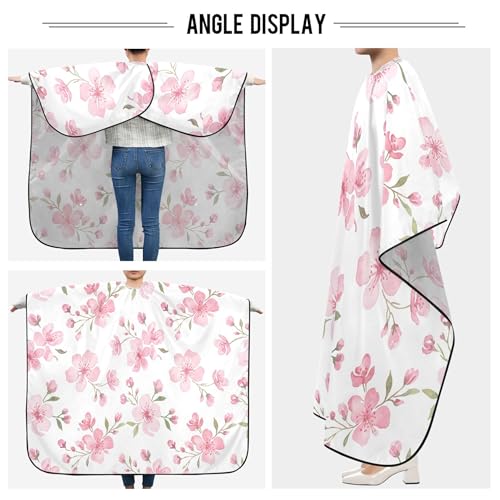 Burbuja Flowers Capa para Barbero, Capa Impermeable de Corte de Cabello con Cuello Ajustable para Adultos Unisex miniatura 5