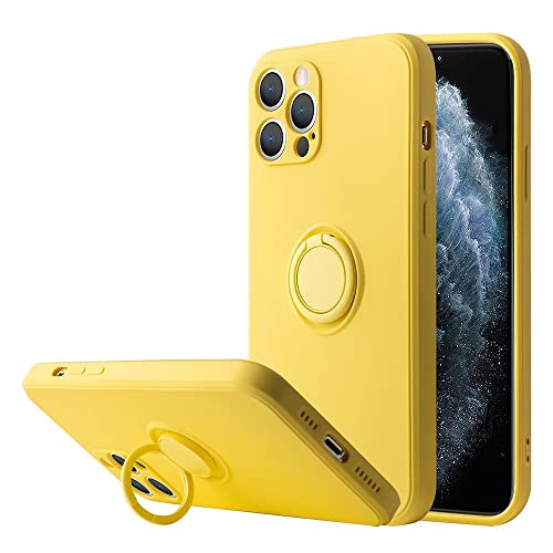 Support de bague magnétique en silicone coque iPhone 7 8 Plus jaune