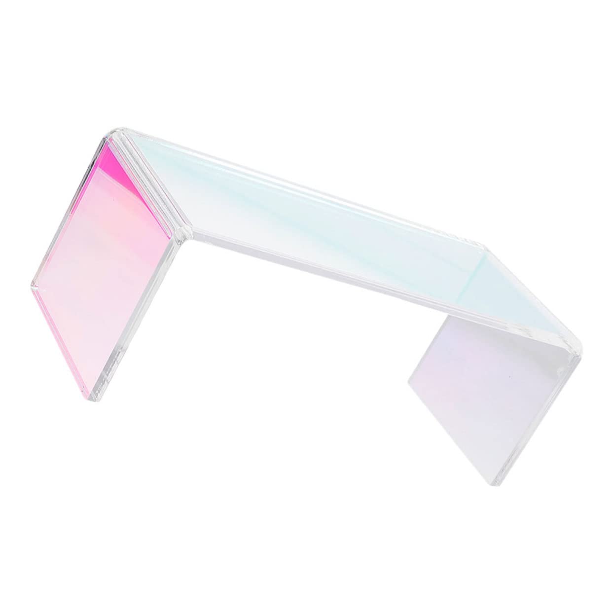 Cuscino Poggiamani Manicure in Acrilico Bianco, Supporto Polso | Uso Domestico e Salone, Portatile, Supporto Stabile per Polso, Finitura Gel Trasparente Effetto Iridescente