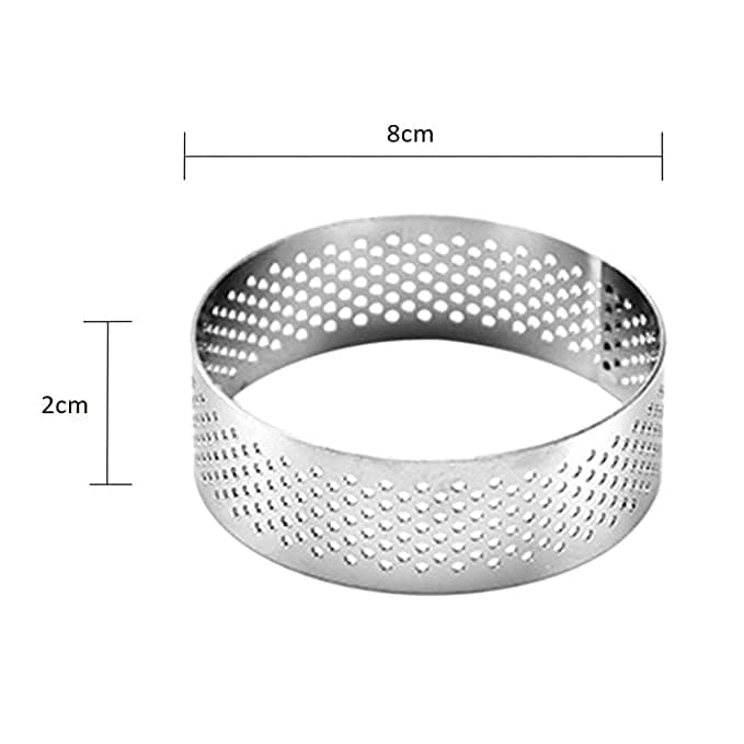 Image of KMW Stainless Steel Cake Ring Round- 3 pc. Set I Professional Quality for Home & Restaurant use I D.8x2cm.Ht.18 /8