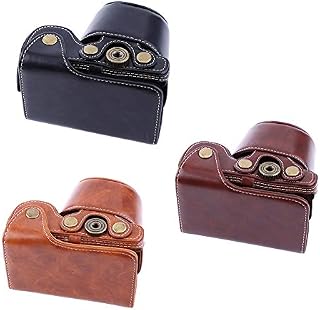 Camera Case Bag for Sony A6000 and 16-50mm Camera Lens, PU Full Body Leather Camera Case Bag with Shoulder Strap(Black)